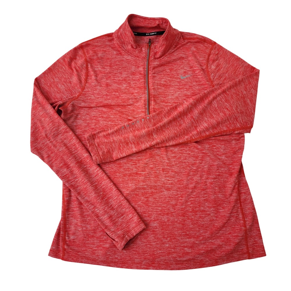 Nike Running Dri-FIT Mens XL Red Space Dye Heather long sleeve Athletic